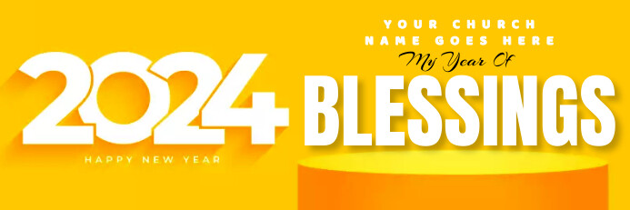 New Year Church Theme Spanduk 2' × 6' template