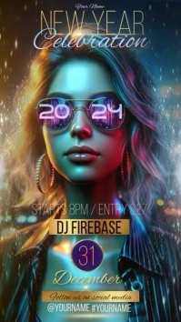 new year club party bash design template Instagram Story