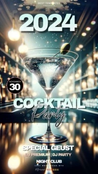 new year cocktail party invitation template Historia de Instagram