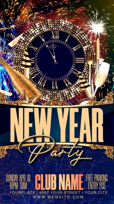 new year count down, new year fireworks, new year, happy new year, new yer 2025, Instagram Story template