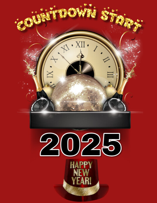New year count down Flyer (US Letter) template