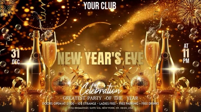 New Year Countdown Digital Display (16:9) template