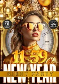 New year countdown night party A4 template