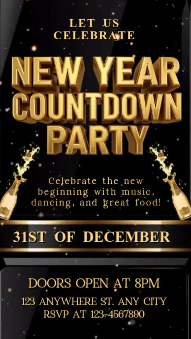 New Year Countdown Party Template | PosterMyWall