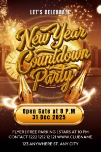 New Year Countdown Party Póster template