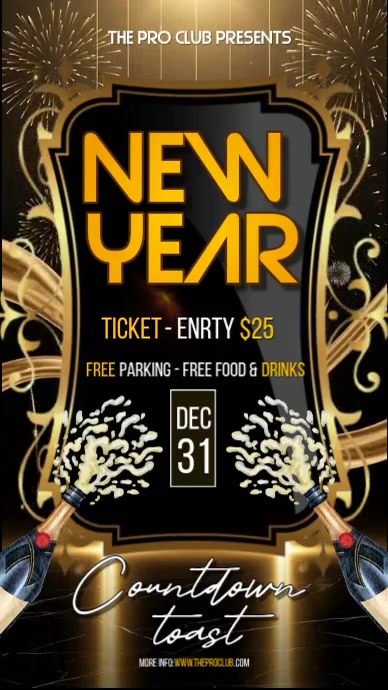 New Year Countdown Toast Party Template | PosterMyWall