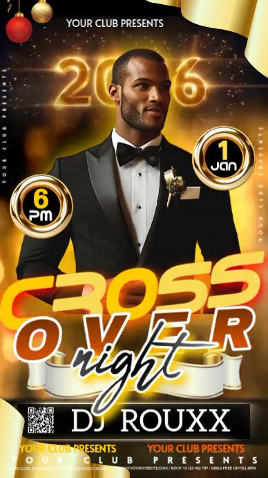 New Year Crossover cross over night ad Template | PosterMyWall