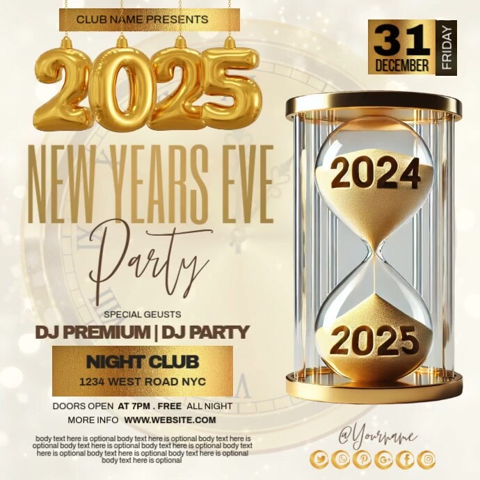 New Year crossover party Сообщение Instagram template