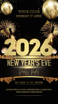 New Year Digital Display (9:16) template