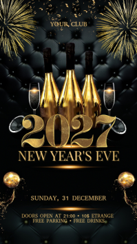 Schwarz New Year's Eve Celebration Instagram-Story Template