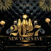 Black New Year's Eve Party Post Instagram Template