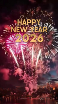 Brown New Year Fireworks Celebration Instagram Story Template