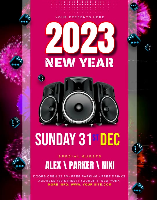 NEW YEAR Cartaz/placa template