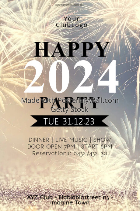New Year Celebration Advertisement Promotion Firework Template ...