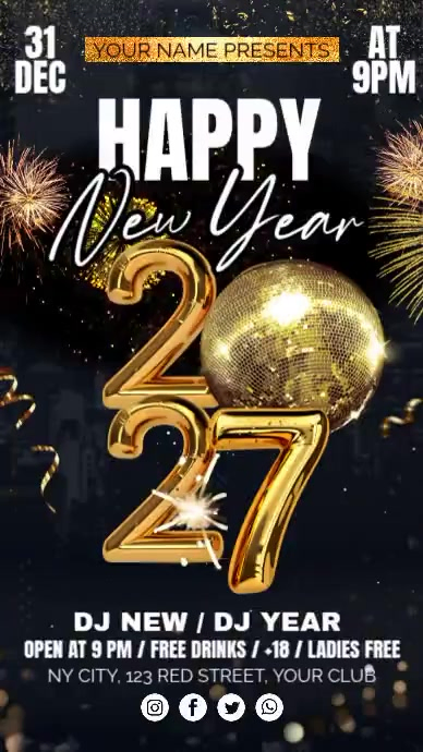 New Year Digital Display Template | PosterMyWall