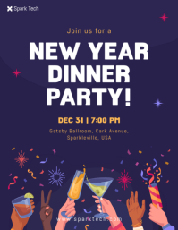New Year Dinner Party Flyer template