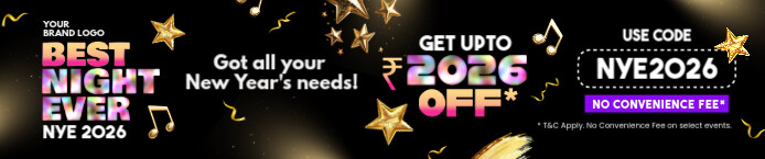 New Year Eve 2026 Banner Ad Template Soundcloud-banier