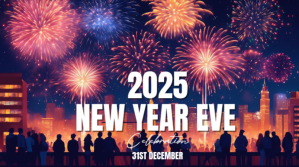 New Year Eve Celebration Party 2025 Pantalla Digital (16:9) template