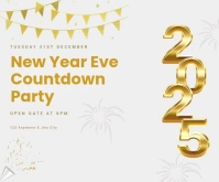 New Year Eve Countdown Party Rectángulo Mediano template