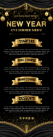 New Year Eve Dinner Menu Half Page Letter. template