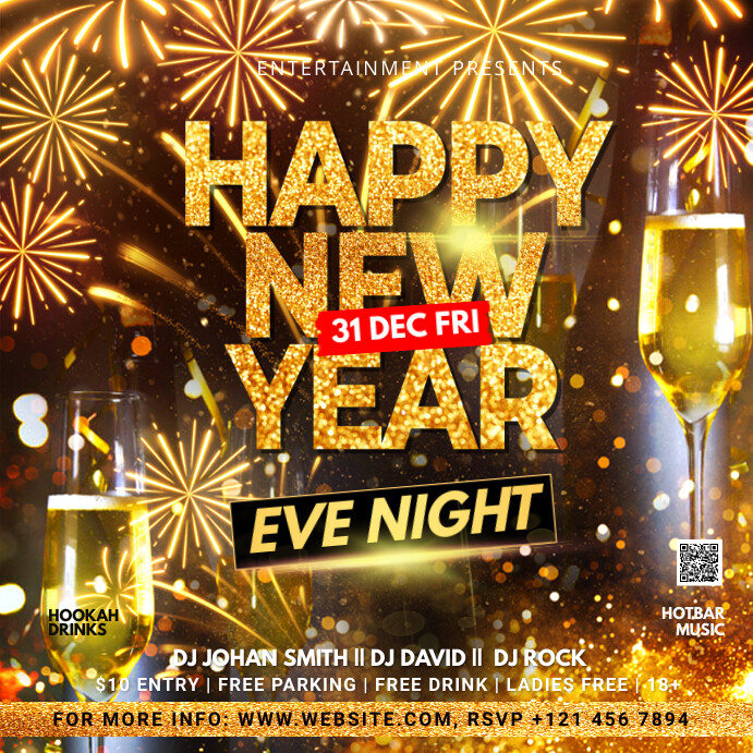 New Year Eve Flyer Isikwele (1:1) template