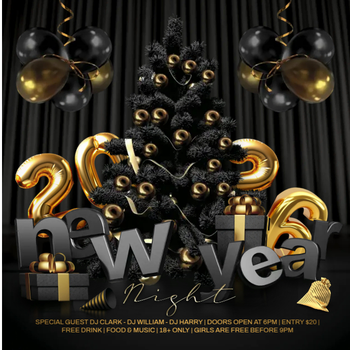 New year eve instagram post Template PosterMyWall