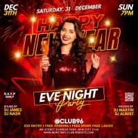 new year eve night party flyer Instagram Post template