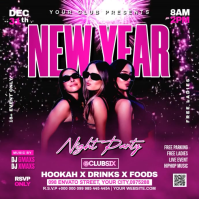new year eve night party flyer Message Instagram template