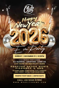 New Year Eve Party 2026 Template Плакат