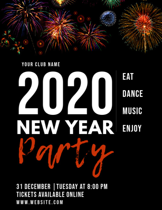 new year eve PARTY flyer Template PosterMyWall