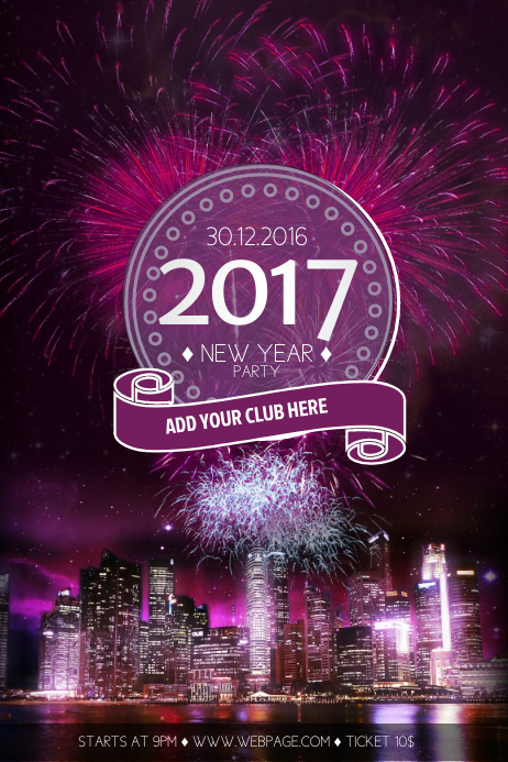 Silvester Party Flyer Vorlage Kostenlose Vorlage Postermywall