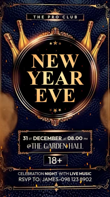 New Year Eve Party Invitation Template | PosterMyWall