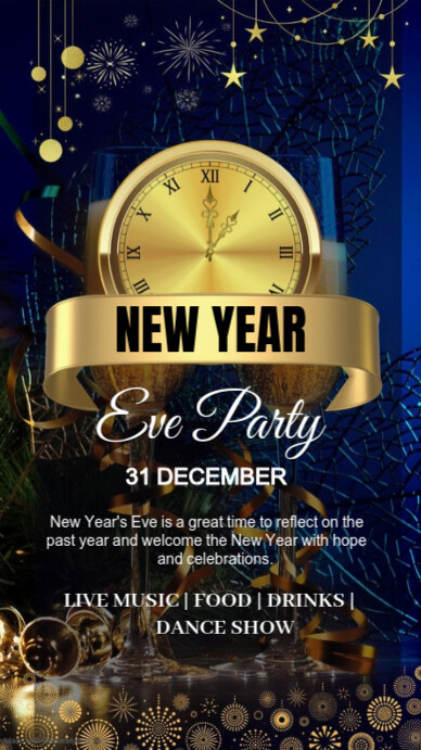 New year eve party invitation template | PosterMyWall
