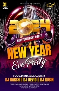 new year eve party video flyer Tabloid template