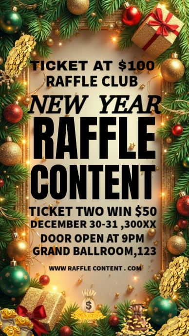 New Year Eve Raffle Content Template | PosterMyWall