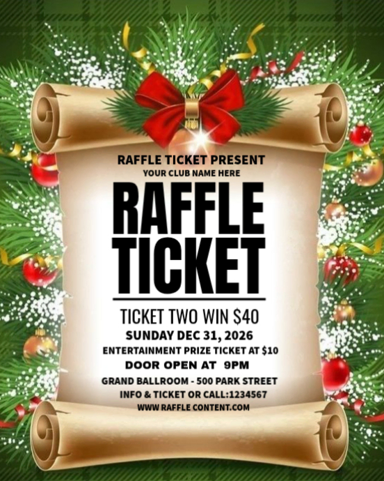 Copy of New Year Eve Raffle Ticket | PosterMyWall
