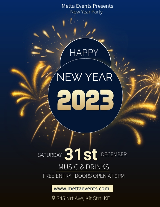 New Year Event Flyer (US Letter) template