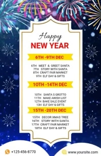 New Year Event Party schedule Tabloid Poniekoerant template