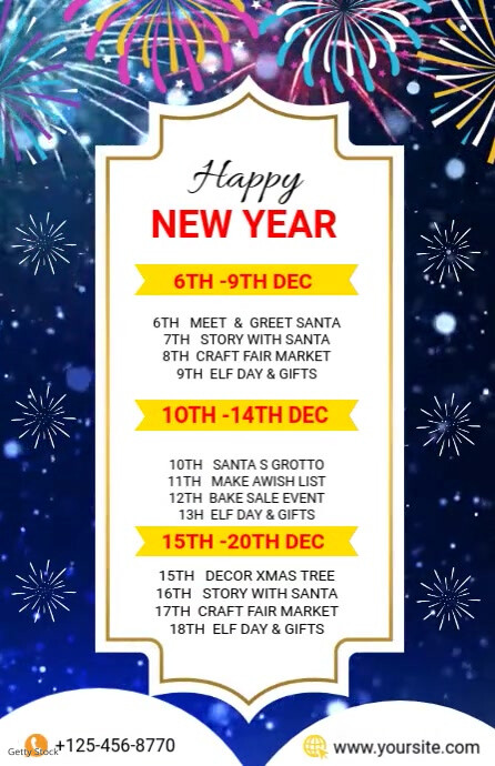 New Year Event Party schedule Tabloid template
