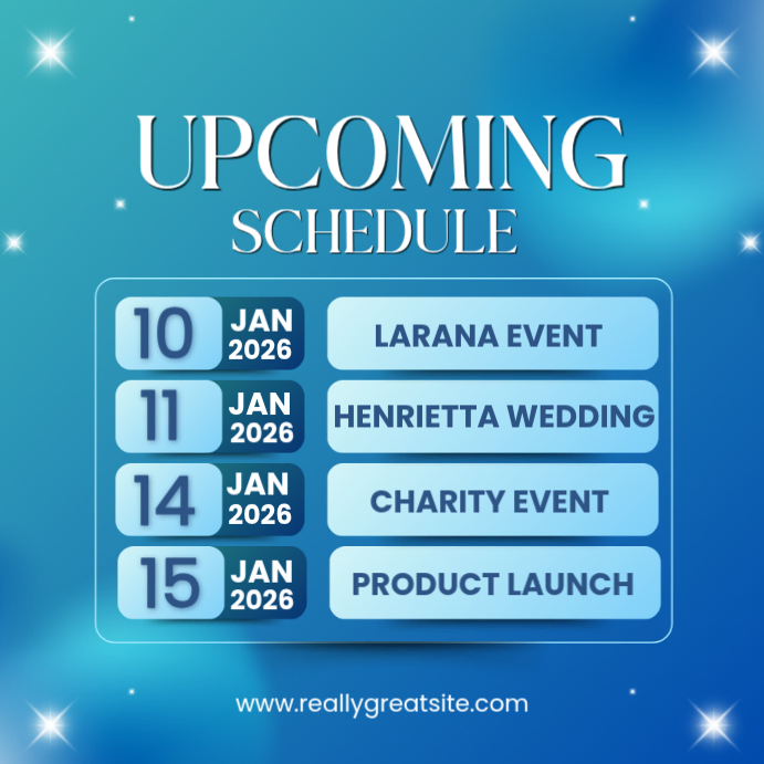 New year events schedule Template | PosterMyWall