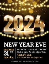 new year flyer, happy new year, new year template