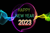 Black New Year Celebration Etichetta Template