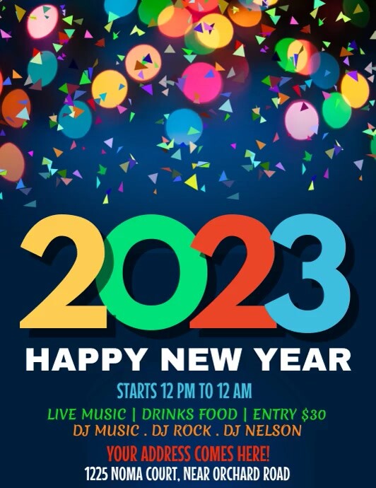 new year flyer, new year video Ulotka (US Letter) template