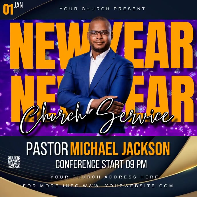 New year flyer Instagram Post template