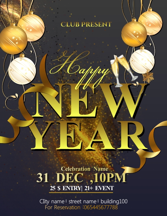 New years Flyer Templates PosterMyWall