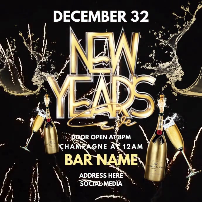 NEW YEAR FLYER Post Instagram template