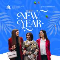 New Year Flyer โพสต์บน Instagram template