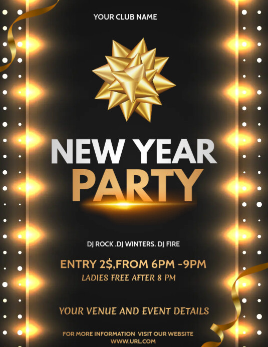 new year Ulotka (US Letter) template