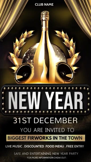 New year flyers,NYE and christmas,NYE bas Instagram Story template