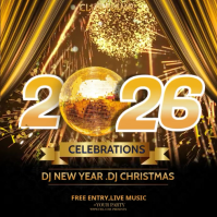 New year flyers 2025 Square (1:1) template